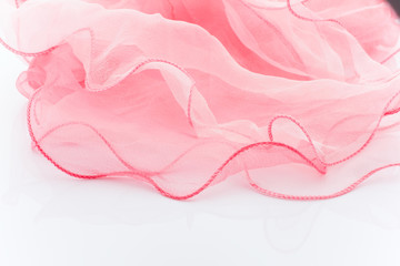 Obraz na płótnie Canvas Pink silk scarf.