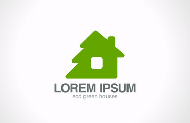 Eco house logo design. Ecology concept icon. Green life.