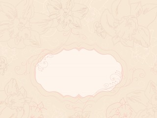 Vintage pastel background with hand drawn flowers, vector eps 8