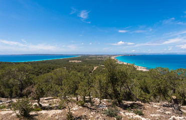 Obraz premium Aerial view Formentera island Ibiza horizon Spain Mediterranean