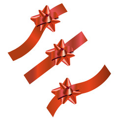 Set of three festive ribbons