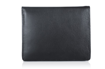 Leather wallet isolated on the white