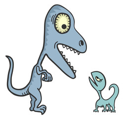 Big and small lizard