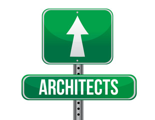 architects road sign illustration design