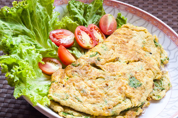 fried egg with vegetable