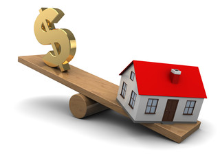 house and dollar seesaw © Maxim_Kazmin