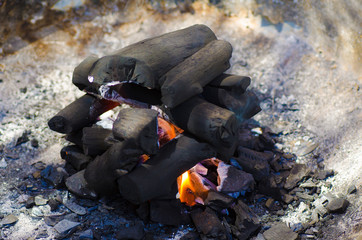 Pile of charcoal