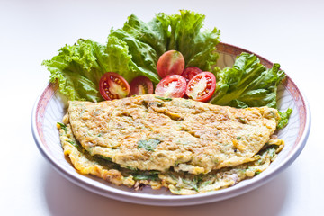 fried egg with vegatable