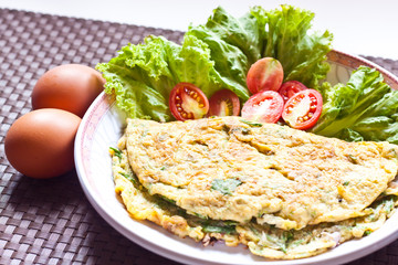 fried egg with vegatable