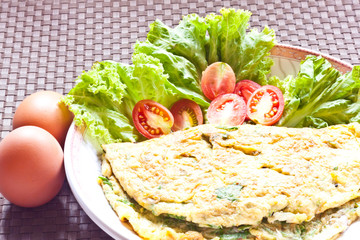 fried egg with vegatable