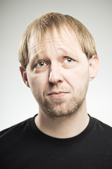 Obraz premium Caucasian Man Pensive Expression.