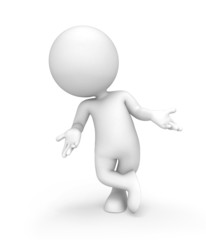 3d white people standing on blank background