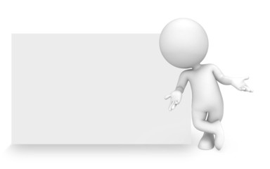 3d white people standing near sign