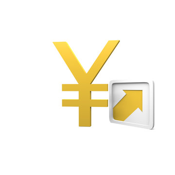 yen, arrow, finance, money, profit, golld,