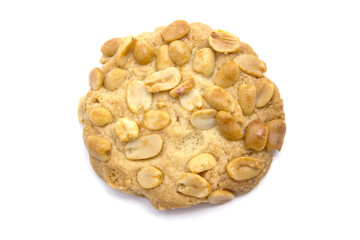 peanut chip cookie isolated on white