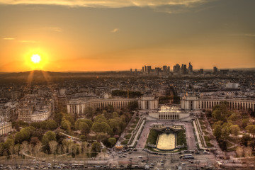 Fototapeta premium Paris Panorama at sunset
