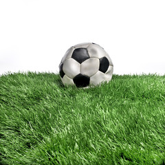 Fototapeta premium Deflated soccer ball