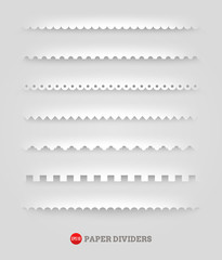 Vector set of paper decorative dividers