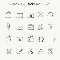 sketched menu icon set 2