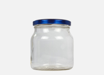 One empty jar isolated on white