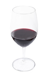 one glass of wine isolated with white background