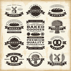 Vintage bakery labels set