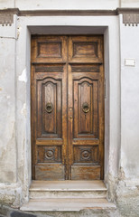 Fototapeta na wymiar Wooden door. Tursi. Basilicata. Italy.