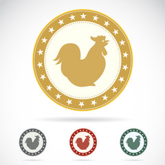 Set of vector cock label on white background