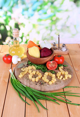 Composition of vegetables on plate