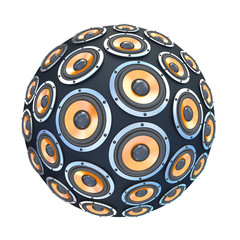 Speakers in form of sphere isolated