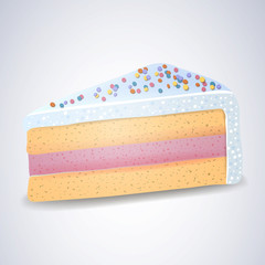 Vector Illustration of a Piece of Sweet Cake