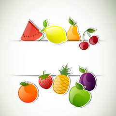Vector Illustration of an Abstract Background with Glossy Fruits
