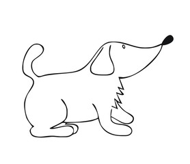 cartoon dog - (coloring book)