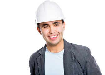 Handsome smiling builder.