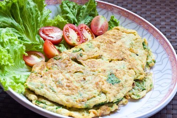 fried egg with vegatable