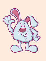 Obraz na płótnie Canvas Bunny Rabbit/ Easter bunny waving for an easter card