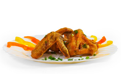 ham roast dish chicken isolated on white background