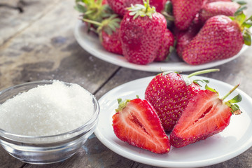 strawberries and sugar
