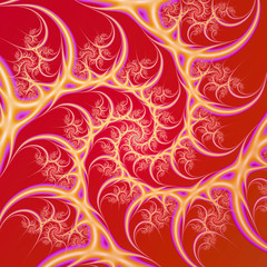 Cream on Red Spiral