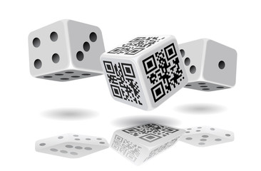 Casino cubes and QR-code cube.