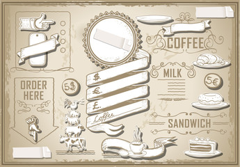 vintage graphic element for bar menu