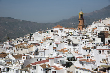 Fototapeta na wymiar The white town of Competa in the Sierra Almijara Spain