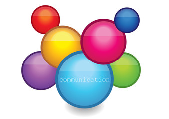 communication concept with glossy bubbles