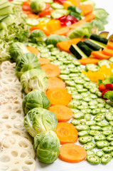 Assorted Vegetables Arrangement on a white background