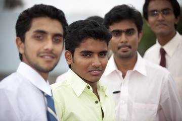 Young indian business men defocused