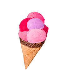 Ice cream scoops on cones 