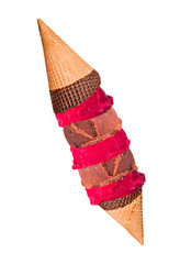 Ice cream scoops on cones 