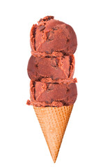 Ice cream scoops on cones 