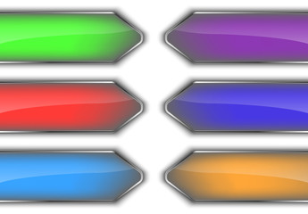 Set of colorful glossy arrow banners