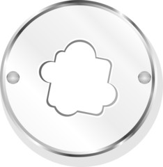 metallic button with cloud icon